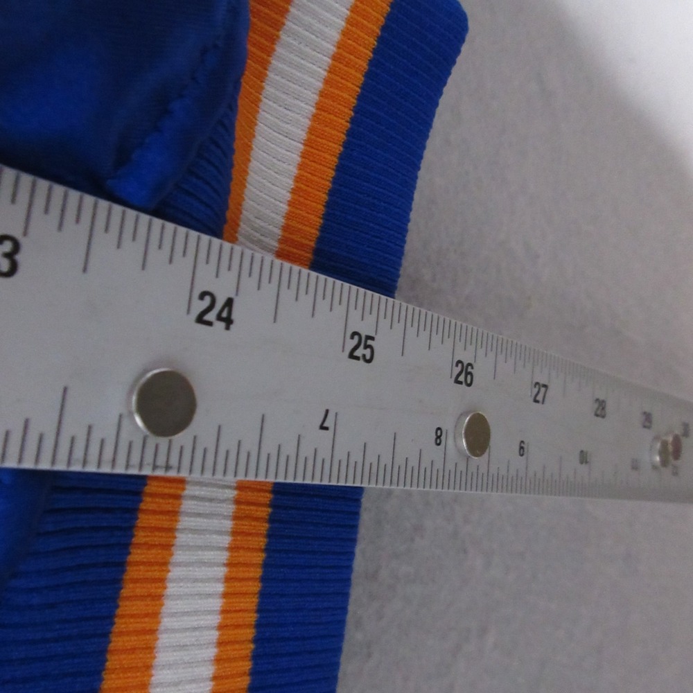 Disney Jacket Varsity Large Mickey Mouse Sunburst Cheer Zip Satin Blue Full Zip - Picture 6 of 9